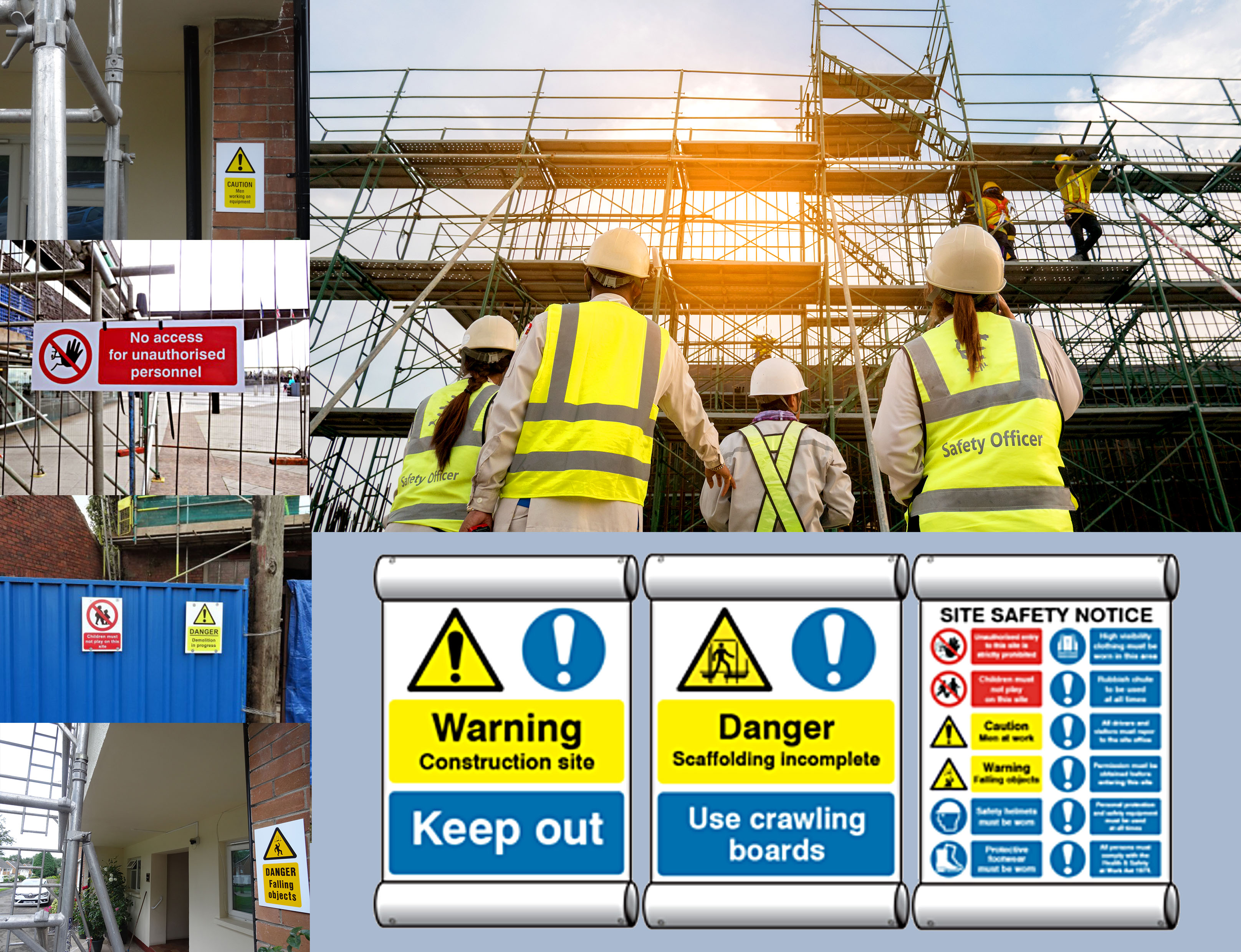 image of scaffolding safety banners